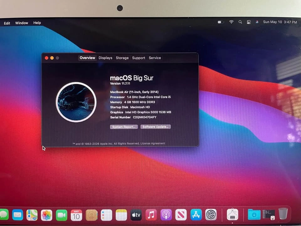 Apple MacBook Air (11”, 2014) 1.4 GHz Intel i5 4GB Laptop - photo 2