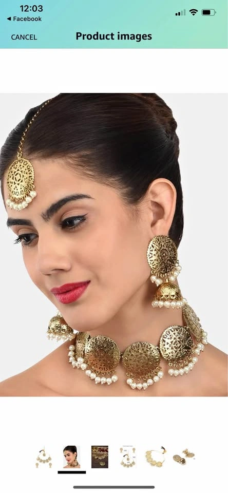 Beautiful 😍 kundan pearl set with tikka