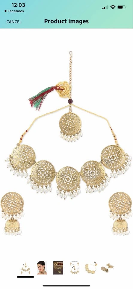 Beautiful 😍 kundan pearl set with tikka - photo 2