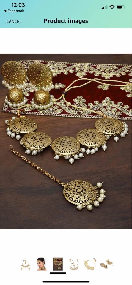 Beautiful 😍 kundan pearl set with tikka - photo 3
