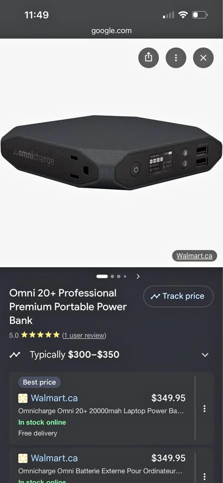 Omnicharge Omni 20 Power Bank - 20,400 mAh (AC Outlet & DC)