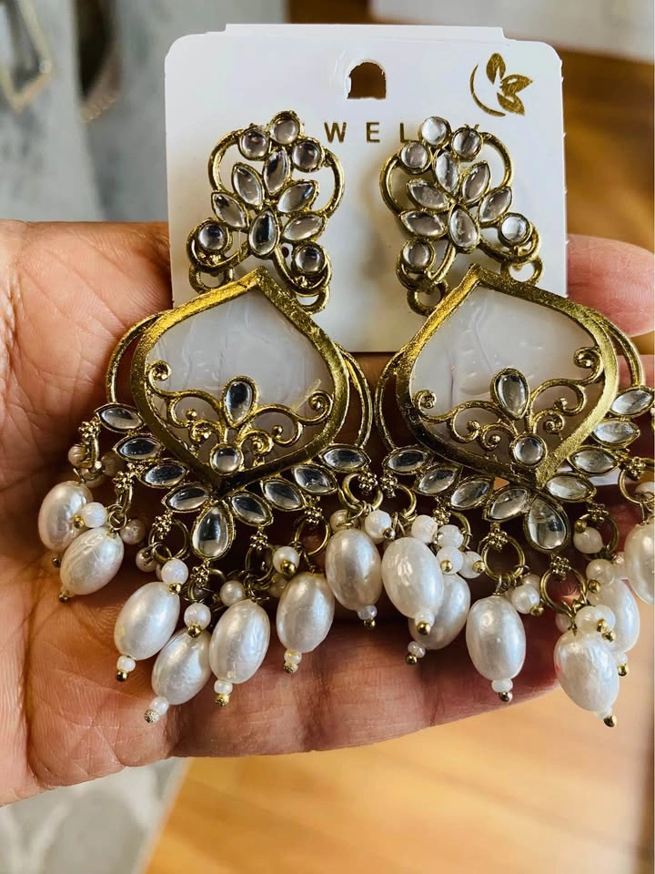 Beautiful 😍 kundan earrings new - photo 4