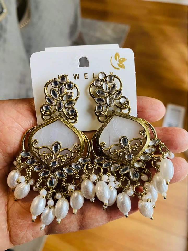 Beautiful 😍 kundan earrings new - photo 5