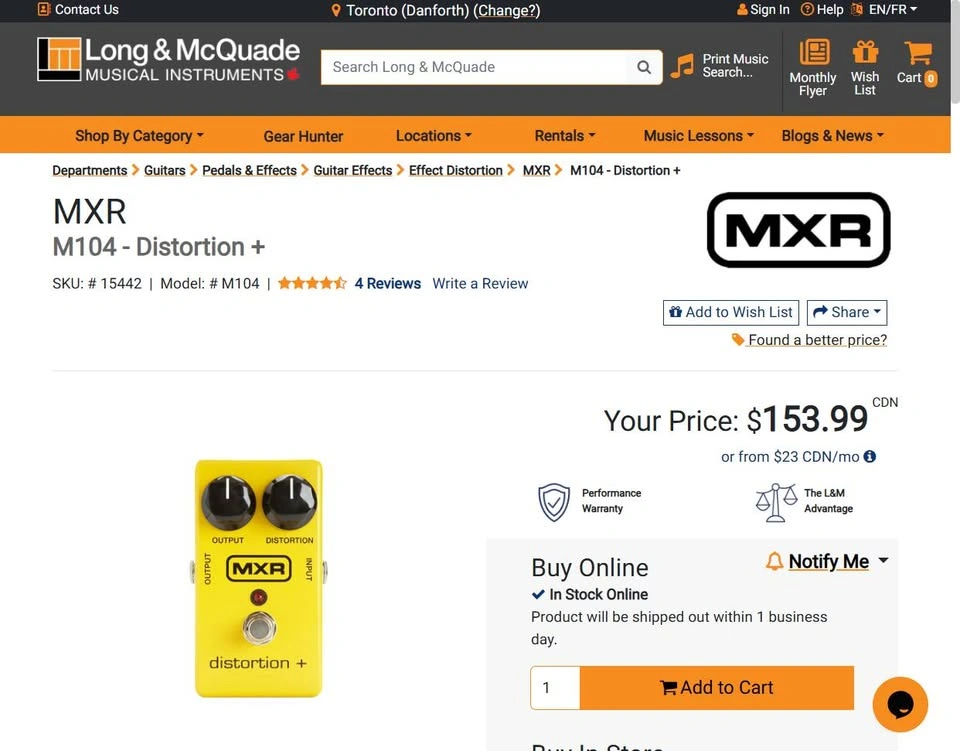 $100 MXR M104 Distortion+ Guitar Pedal - photo 2