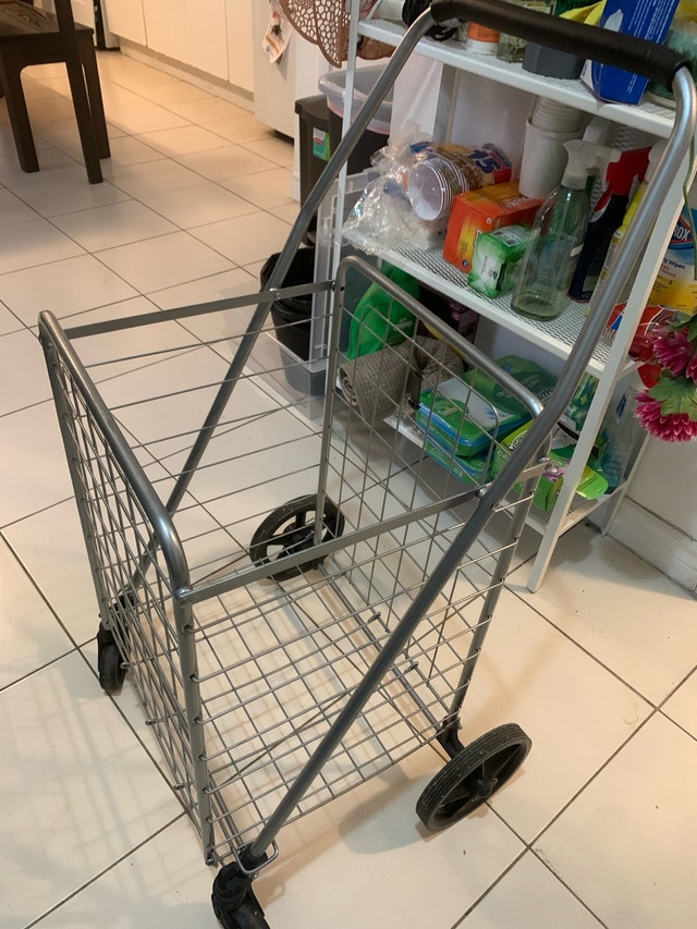 Folding Shopping Cart with Rolling Swivel Wheels, Grocery cart