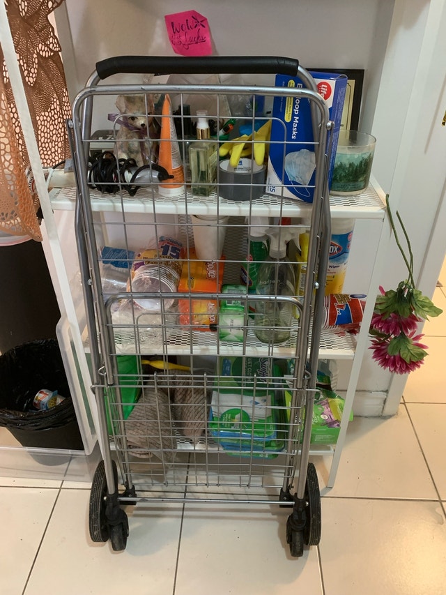 Folding Shopping Cart with Rolling Swivel Wheels, Grocery cart - photo 3