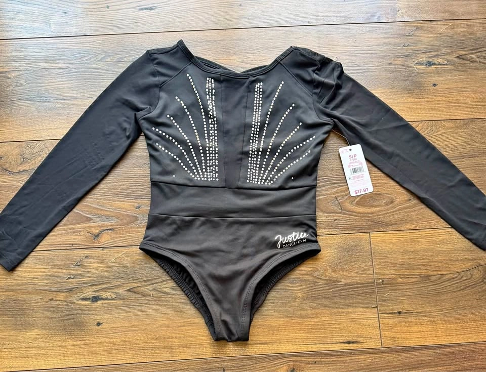 Justice Girls Dance/Gym Long Sleeve Leotard/Bodysuit