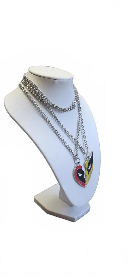 Unique Deadpool & Wolverine Heart Necklace Set - photo 4