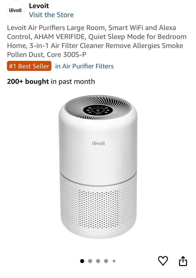 Levoit Air Purifier + BRAND NEW Smoke Remover Filter - photo 4