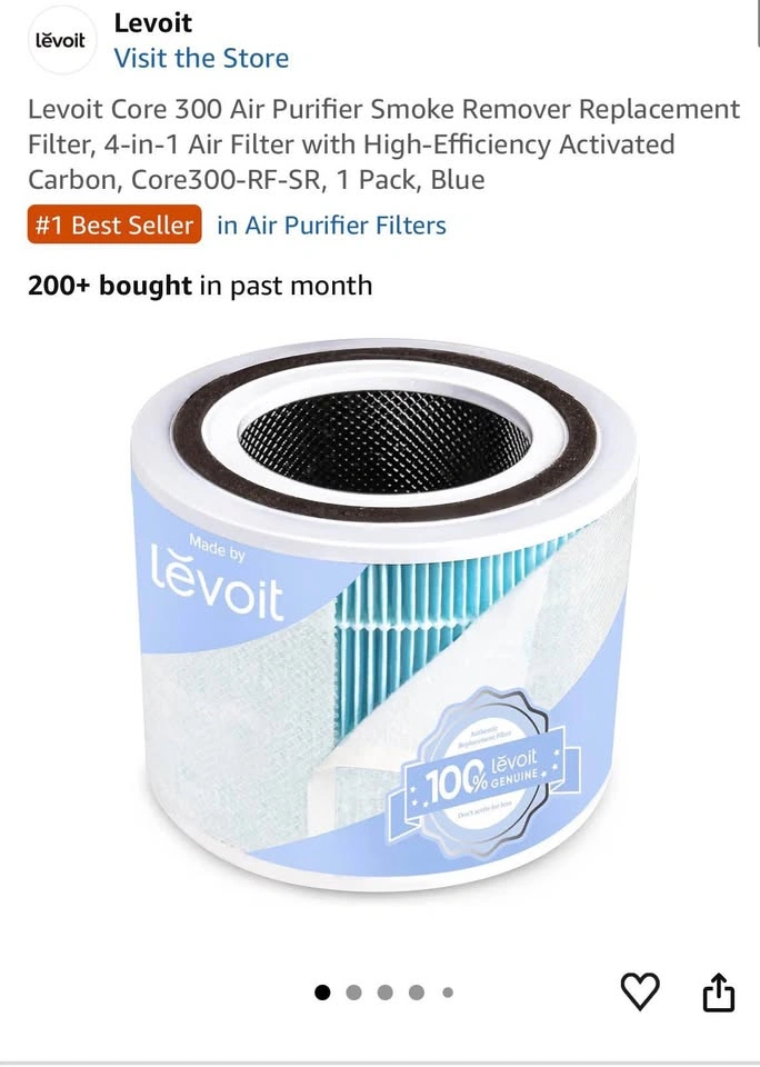 Levoit Air Purifier + BRAND NEW Smoke Remover Filter - photo 5