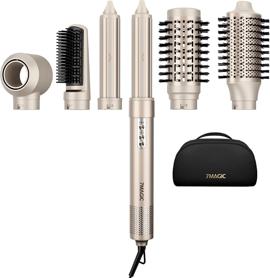 7MAGIC Hair Dryer Brush & 6 in 1 Hair Styler, Silver
