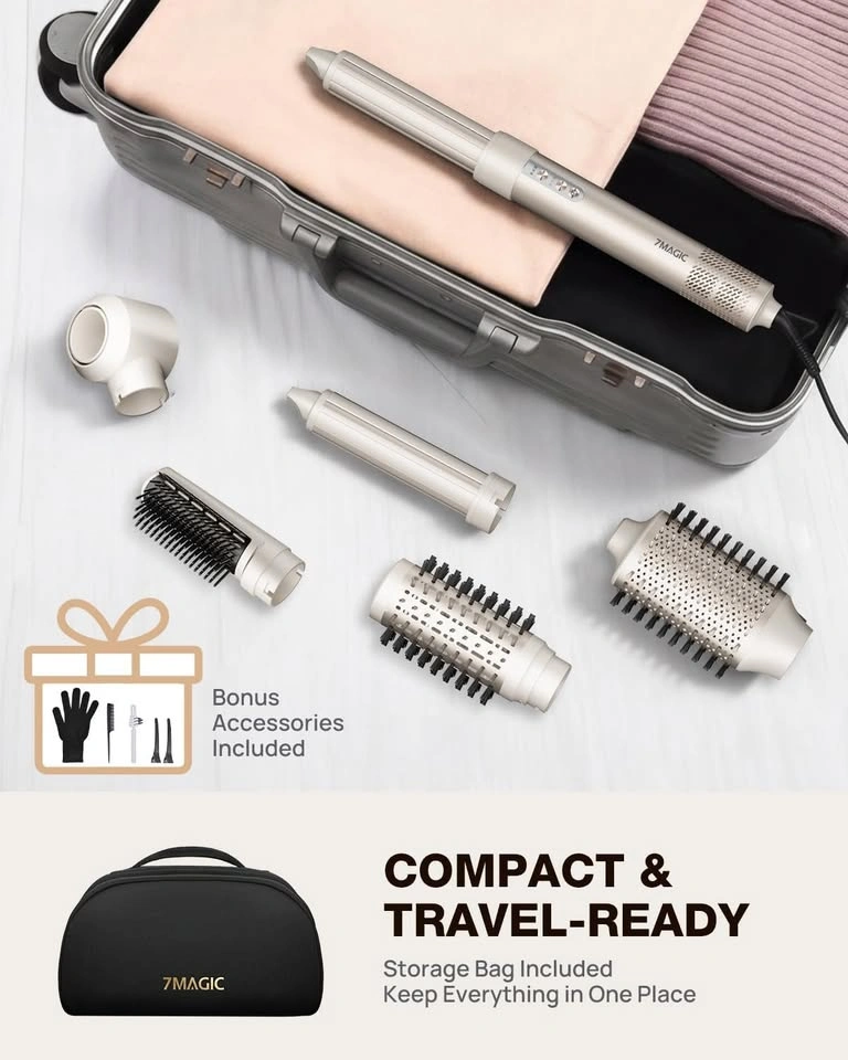 7MAGIC Hair Dryer Brush & 6 in 1 Hair Styler, Silver - photo 5