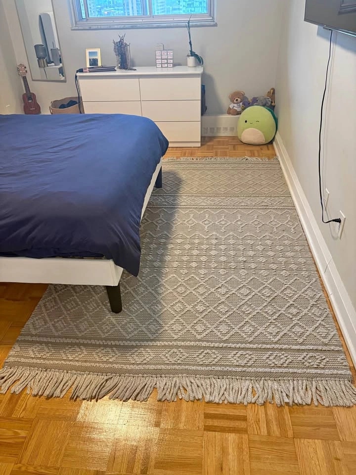 Grey and White Rug