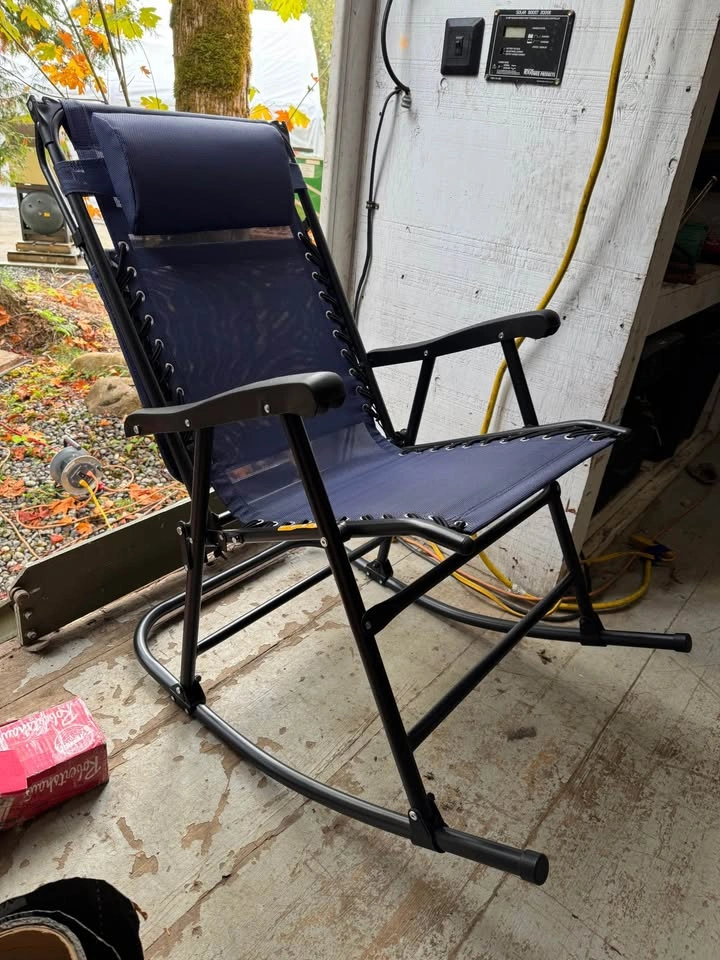 NEW Foldable Rocking Lawn Chair with Canopy - photo 2