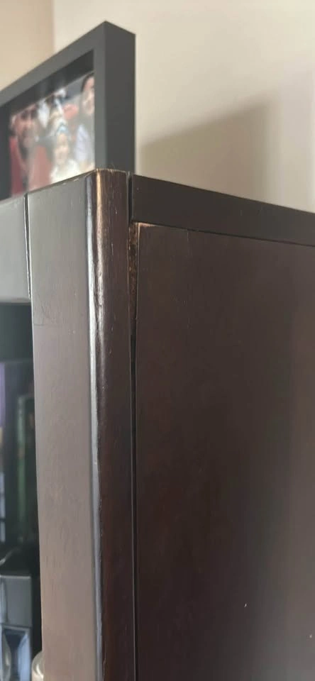 Dark brown 5-shelf bookshelf - photo 2