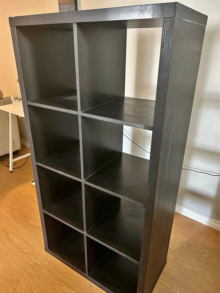 Dark 8-Cube Bookshelf Storage Unit