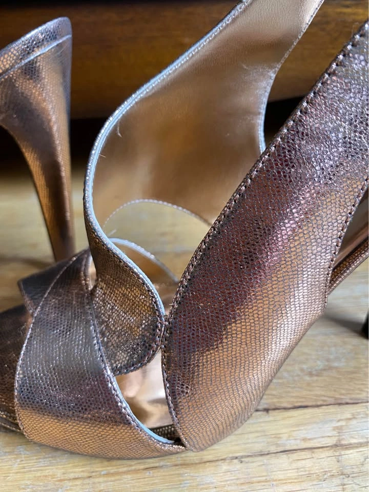 Ladies rose gold open toe heel size 10 - photo 5