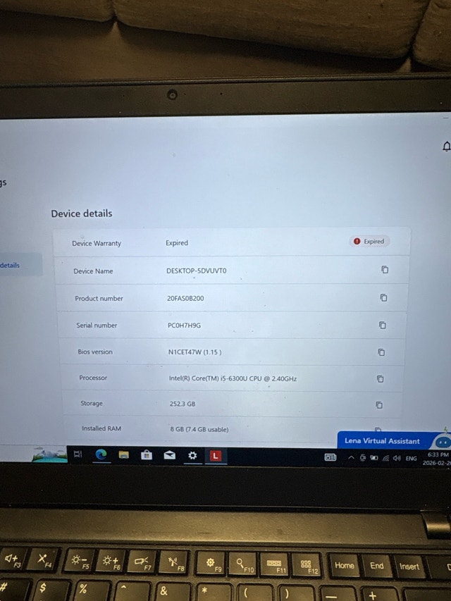 Lenovo ThinkPad T460s 8GB RAM 240GB SSD