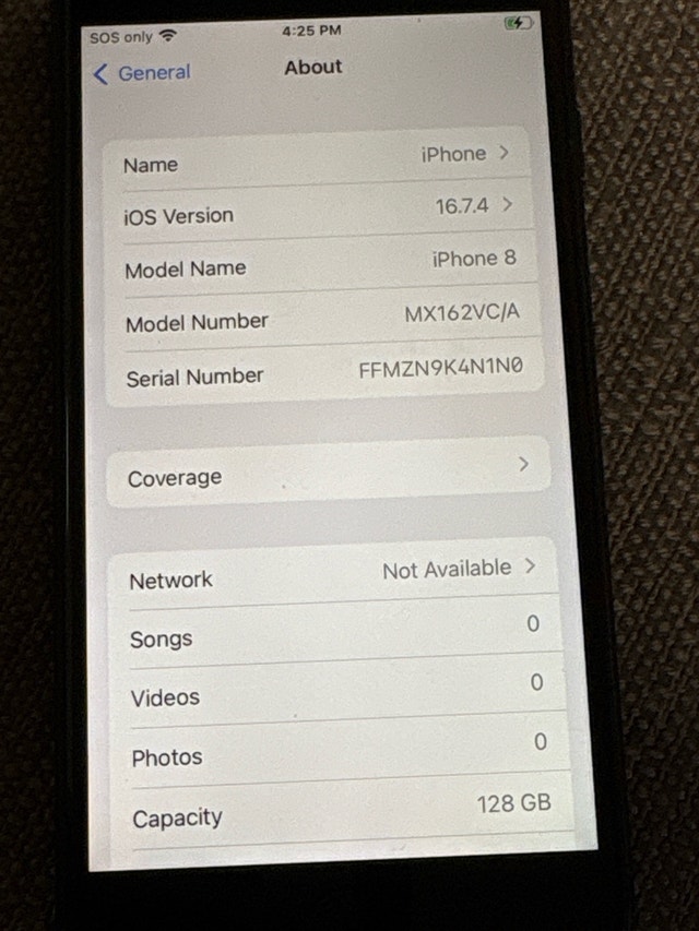 Apple iPhone 8 Unlocked 128GB, 92% Battery