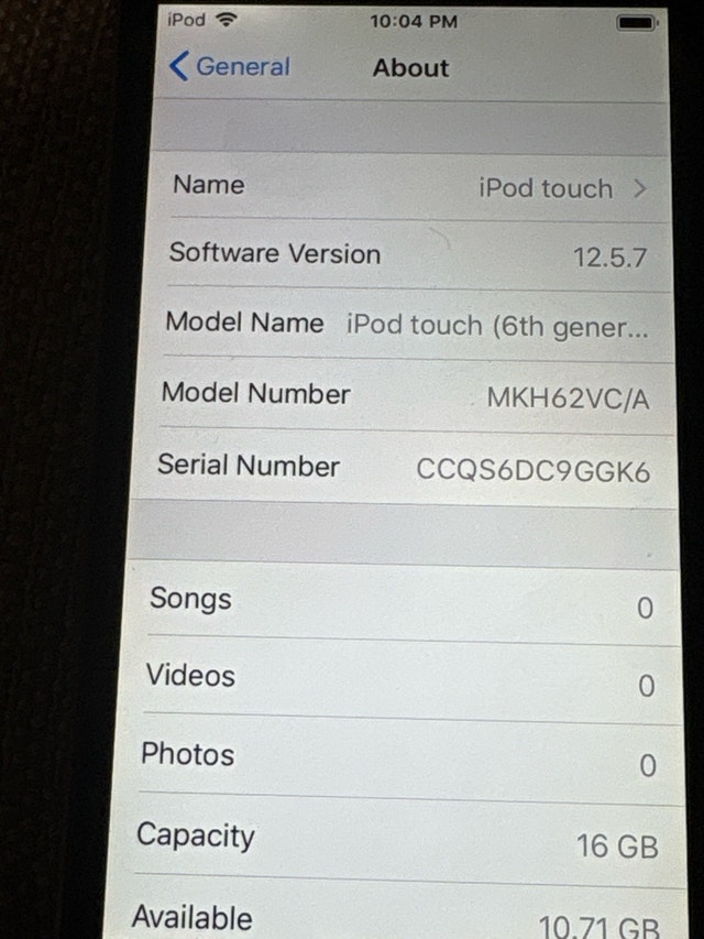 iPod Touch 6th Gen - 16GB