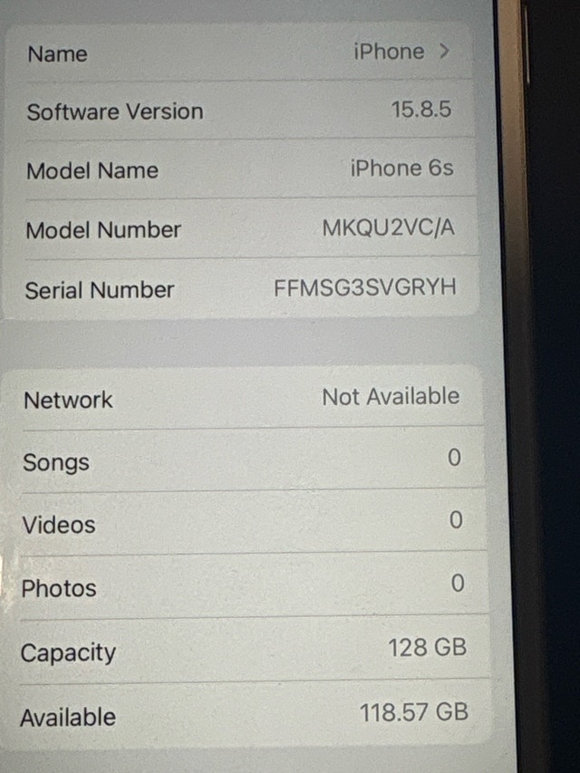 Apple iPhone 6s 128 GB unlocked 83% battery