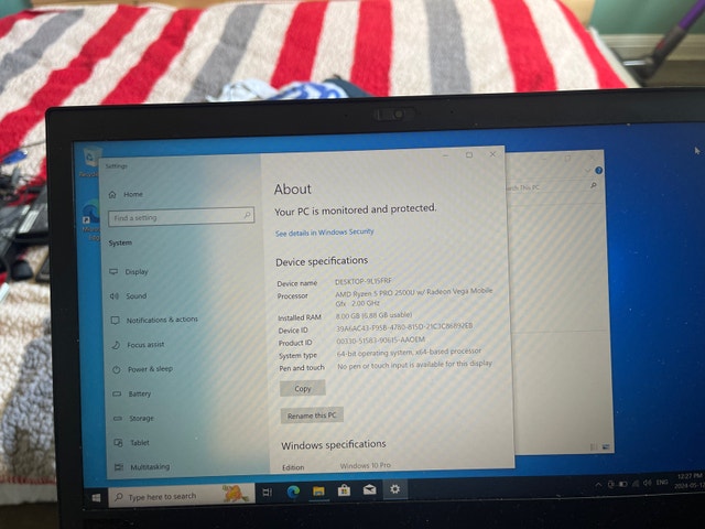 Lenovo A485 Laptop - Ryzen 5 Pro, 8GB RAM, 240GB SSD
