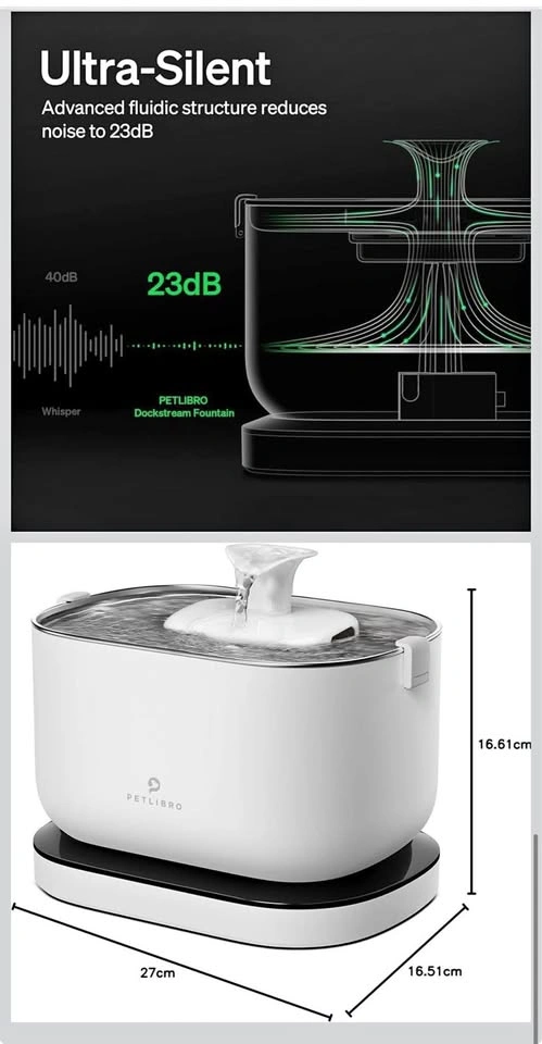 PETLIBRO Smart Cat Water Fountain - Stainless Steel, WiFi, Cordl