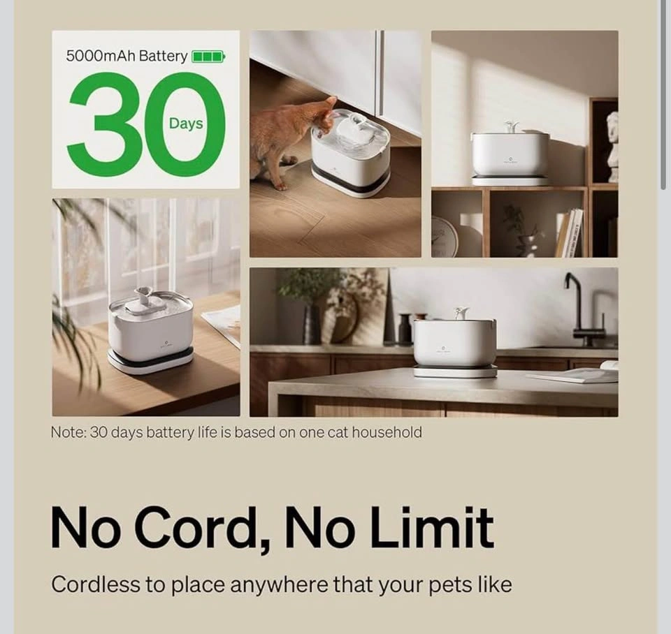PETLIBRO Smart Cat Water Fountain - Stainless Steel, WiFi, Cordl - photo 2