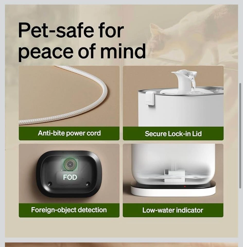 PETLIBRO Smart Cat Water Fountain - Stainless Steel, WiFi, Cordl - photo 4