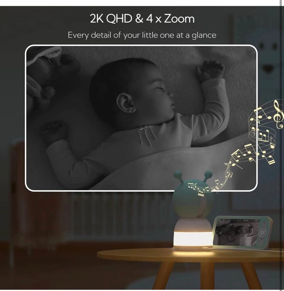 Boifun Smart Baby Monitor - 2K HD, 2-Way Audio, App Control - photo 2