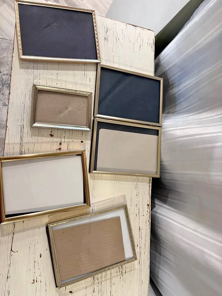 Vintage metal and brass photo frames