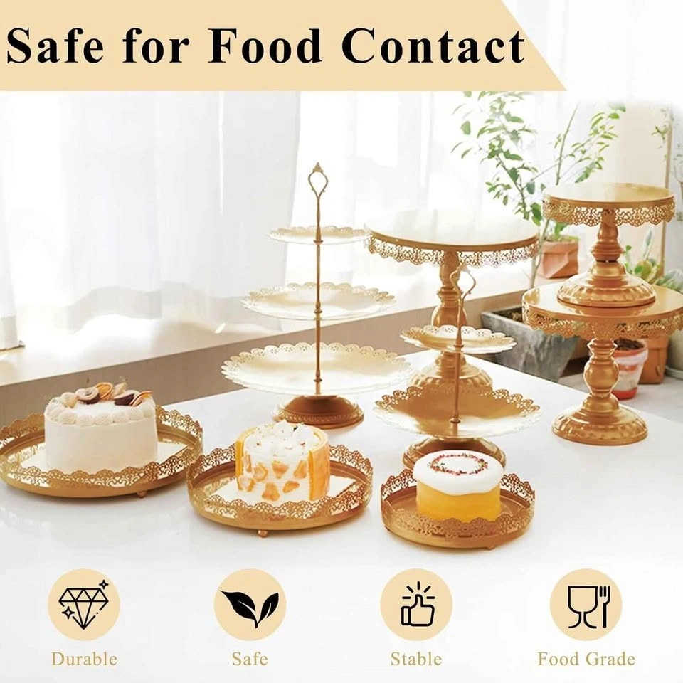 Jalancy Gold Cake Stand Set - 9 Metal Cake Stands - photo 3