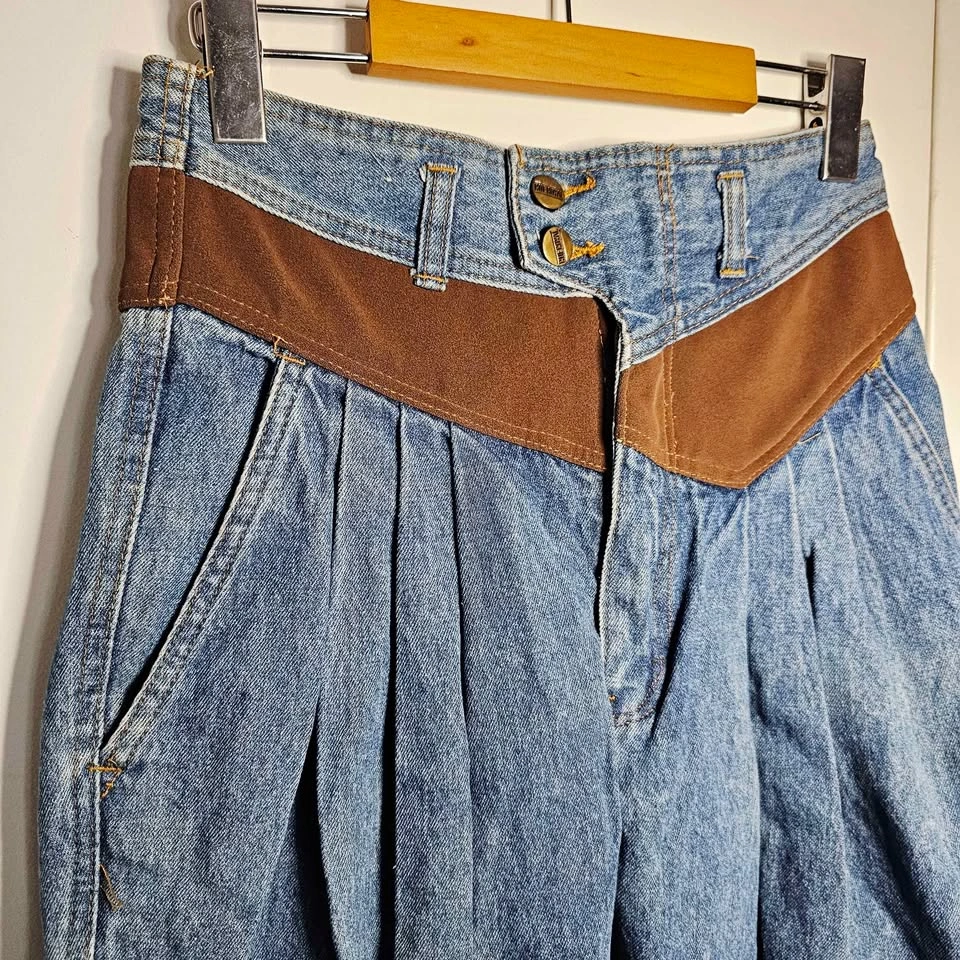 Vintage Western Pleated Balloon Jeans - 80s/90s - Size 6 - photo 2