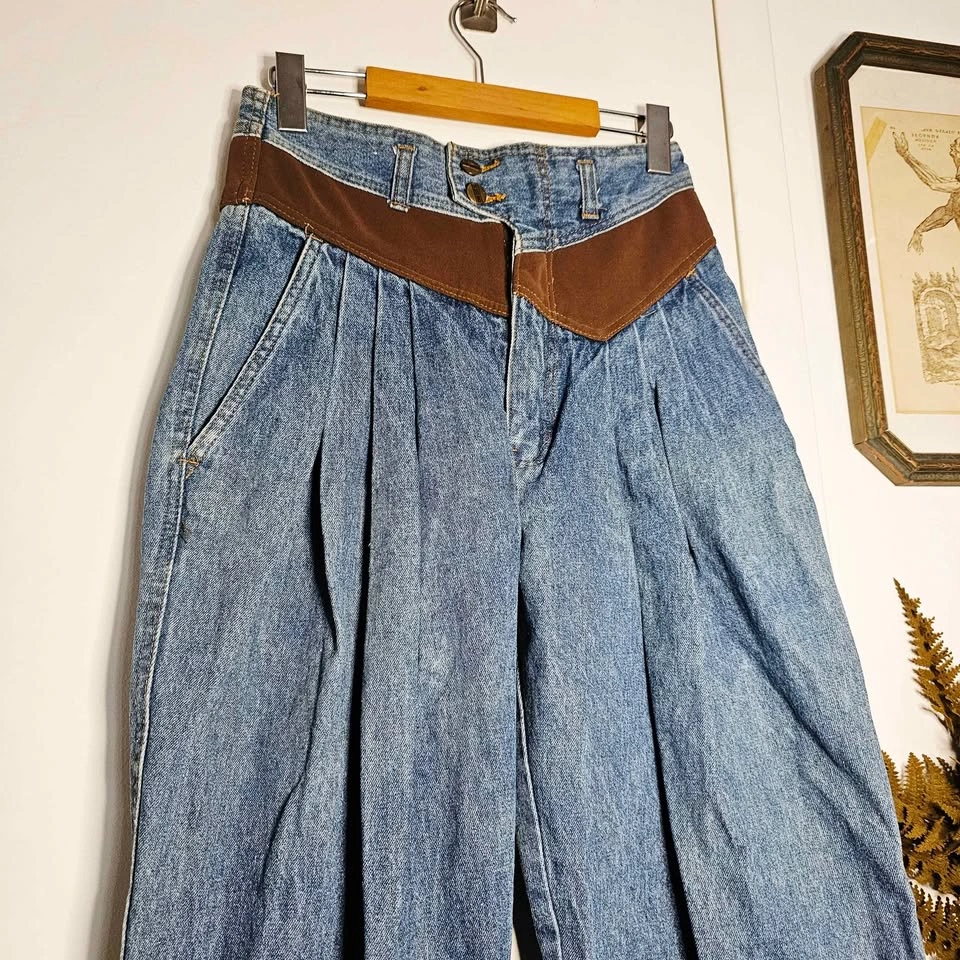 Vintage Western Pleated Balloon Jeans - 80s/90s - Size 6 - photo 3