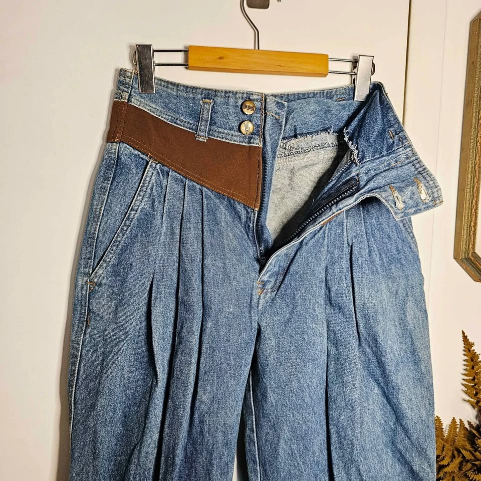 Vintage Western Pleated Balloon Jeans - 80s/90s - Size 6 - photo 5