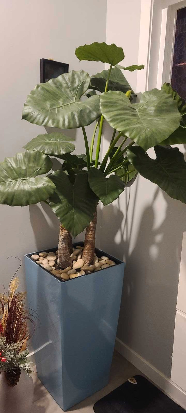 fake plant and pot