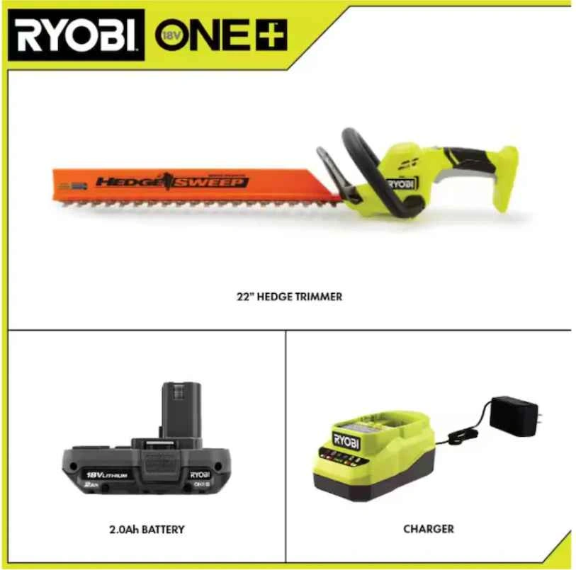Ryobi ONE+ 22" 18V Cordless Hedge Trimmer w/ Battery & Charger - photo 2