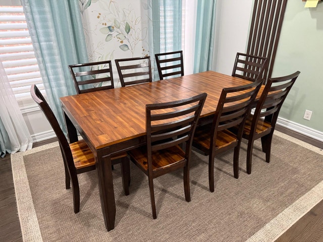Wood Dining Table with 8 Chairs - photo 4