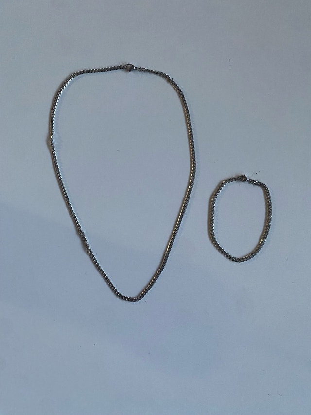 2 Piece Silver Chain (Necklace & Bracelet) - photo 2