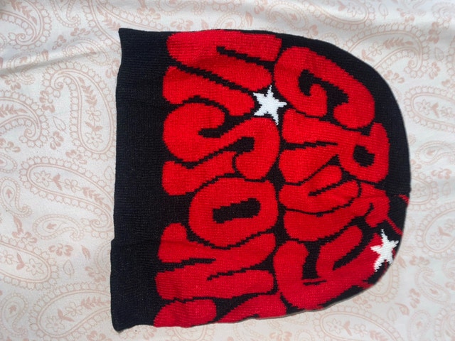 Black & Red Y2K Streetwear Beanie Hat (New)