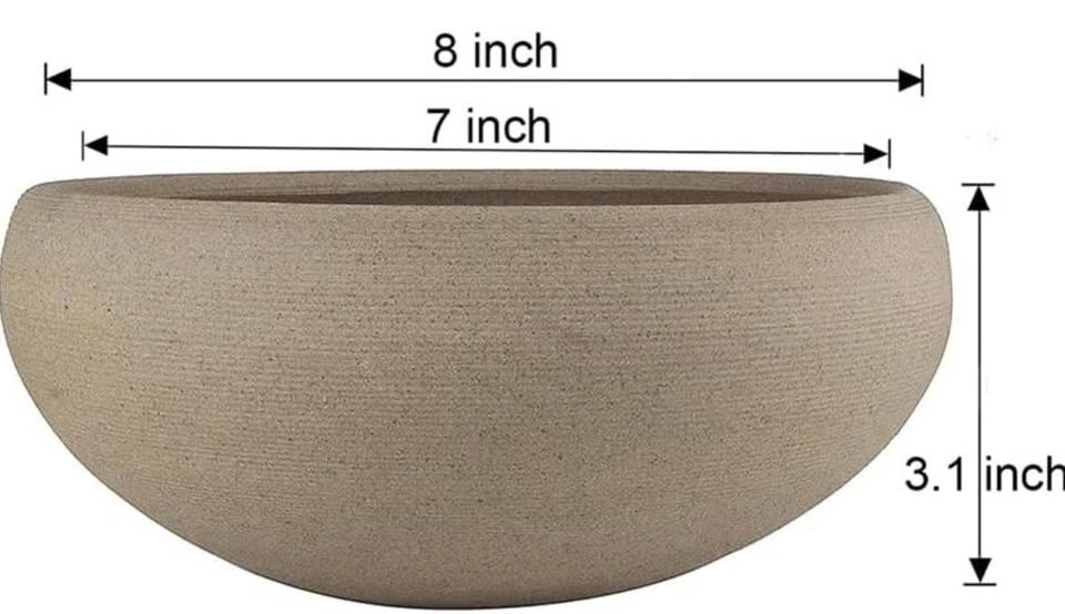 Round Unglazed Ceramic Bonsai Pot with Bamboo Tray - photo 3
