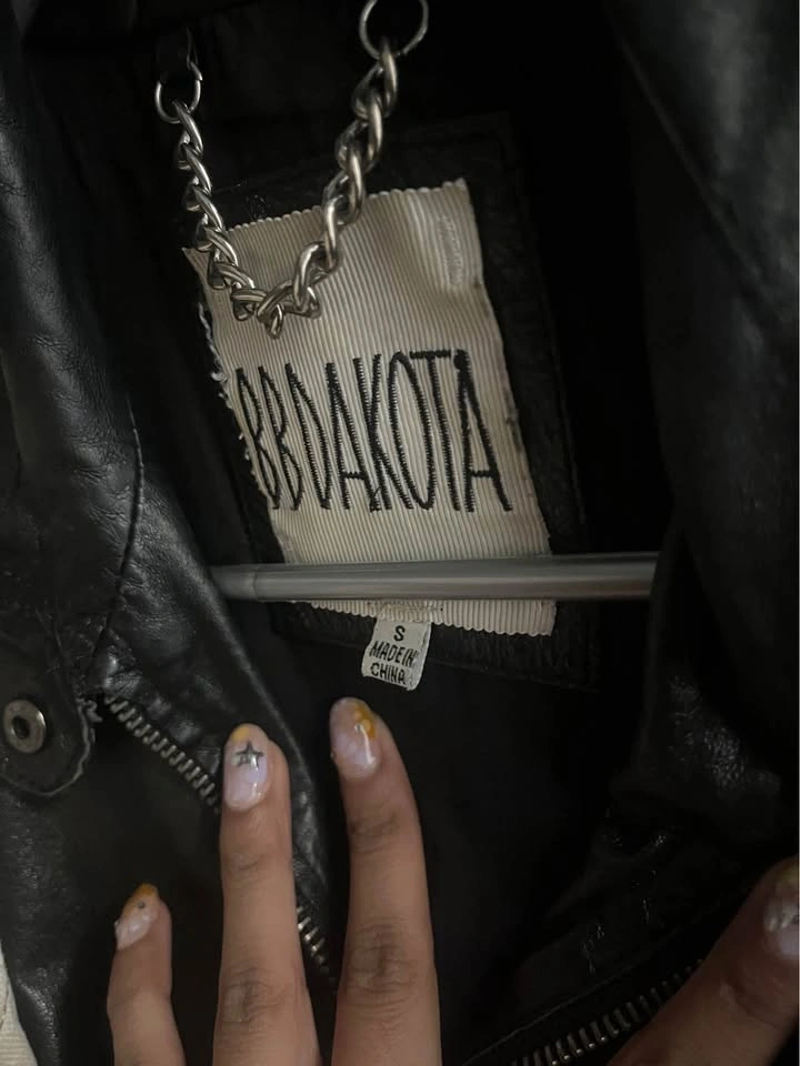 Black Leather Zip-Up Jacket - photo 2