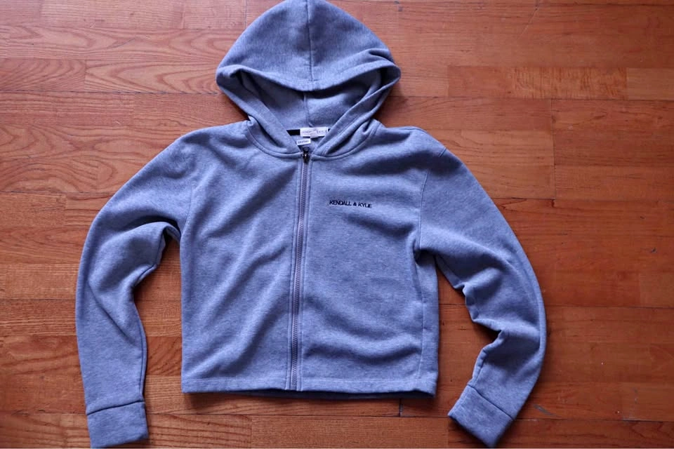 Kendall & Kylie Grey Full Zip Hoodie Size L