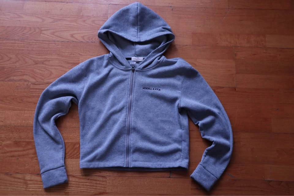 Kendall & Kylie Grey Full Zip Hoodie Size L - photo 3