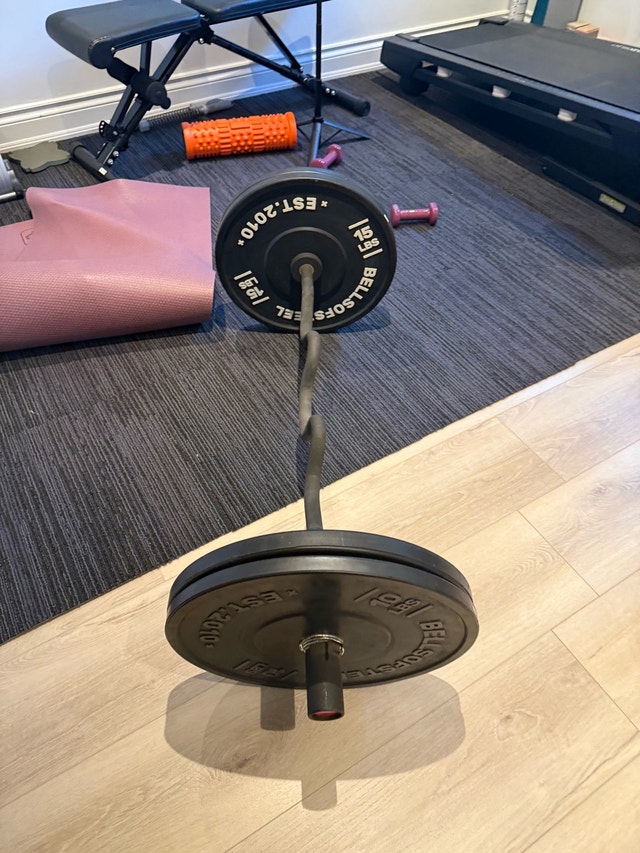 Bells of Steel Curl Bar with 60 lbs Weights