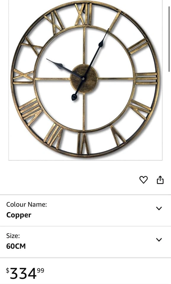 Large Wall Roman Numeral Clock - photo 2
