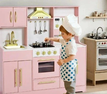 NEW-Wood Kids Play Kitchen