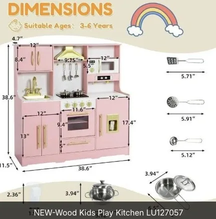 NEW-Wood Kids Play Kitchen - photo 3