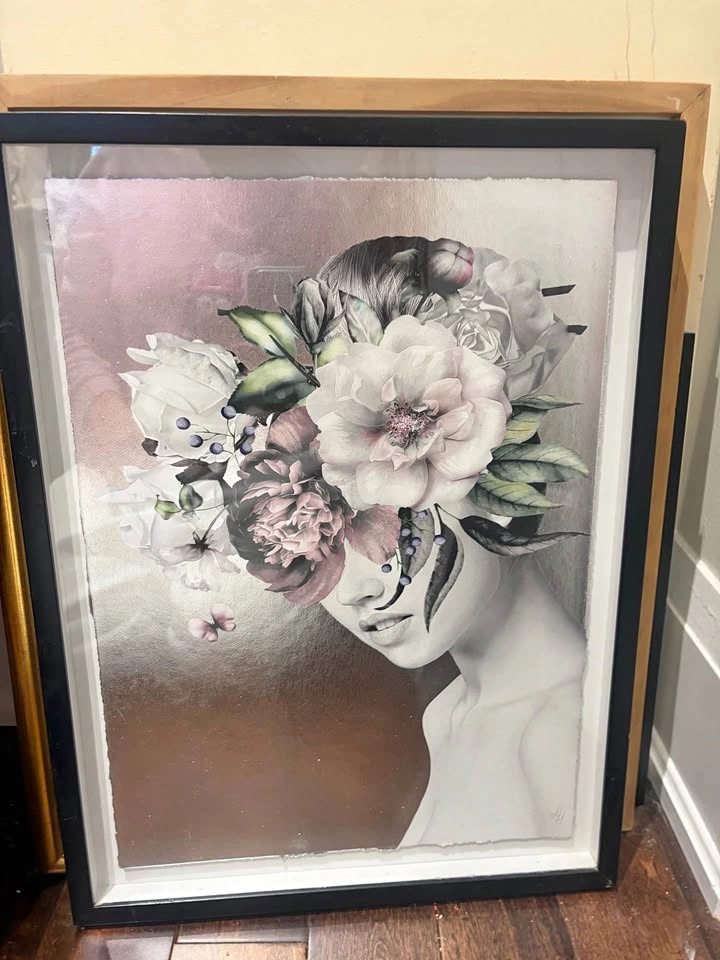 Framed Floral Woman Art Print
