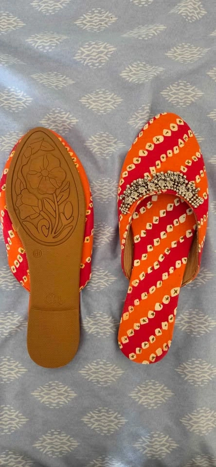 Bandhani Print Embellished Mules - photo 2